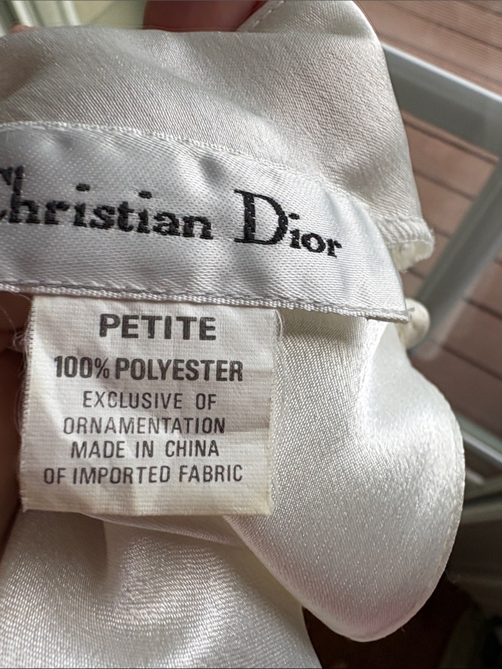 Vtg Dior White Satin Slip Dress from NeimanMarcus. Sz Pettitte. Worn once. ❤️❤️ - Picture 8 of 9